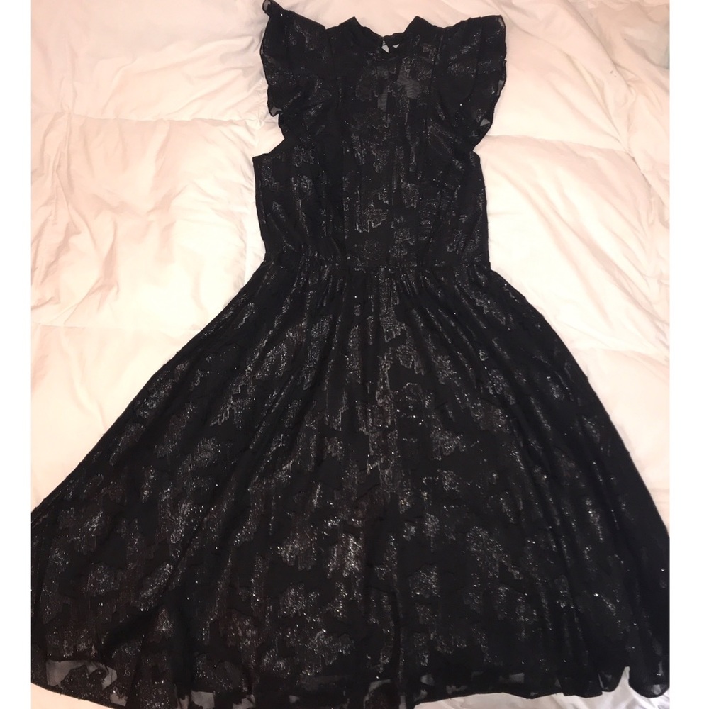 NWT H&M Black Leaf Print Holiday Dress